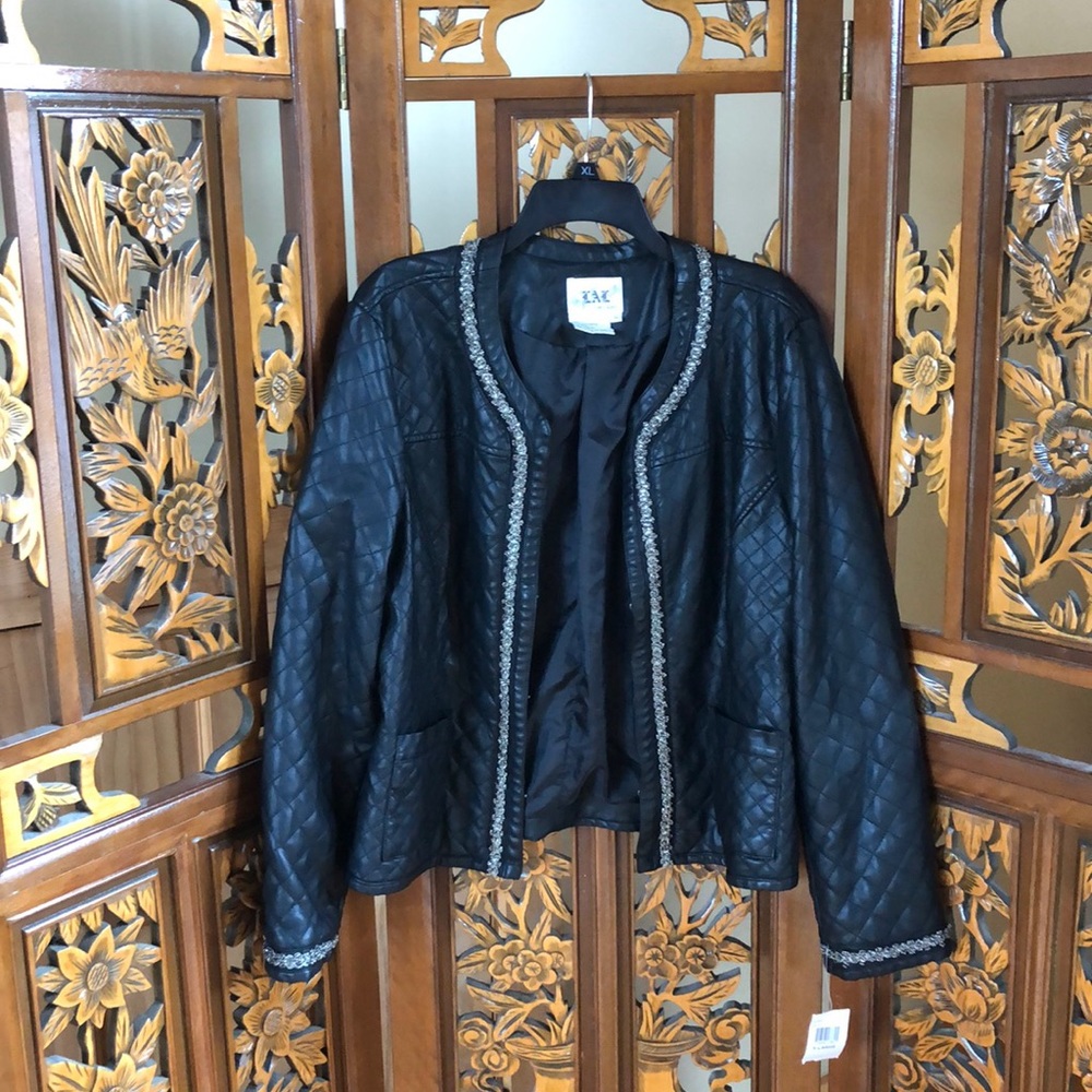 NWT Live A Little Faux Leather Jacket Size XL